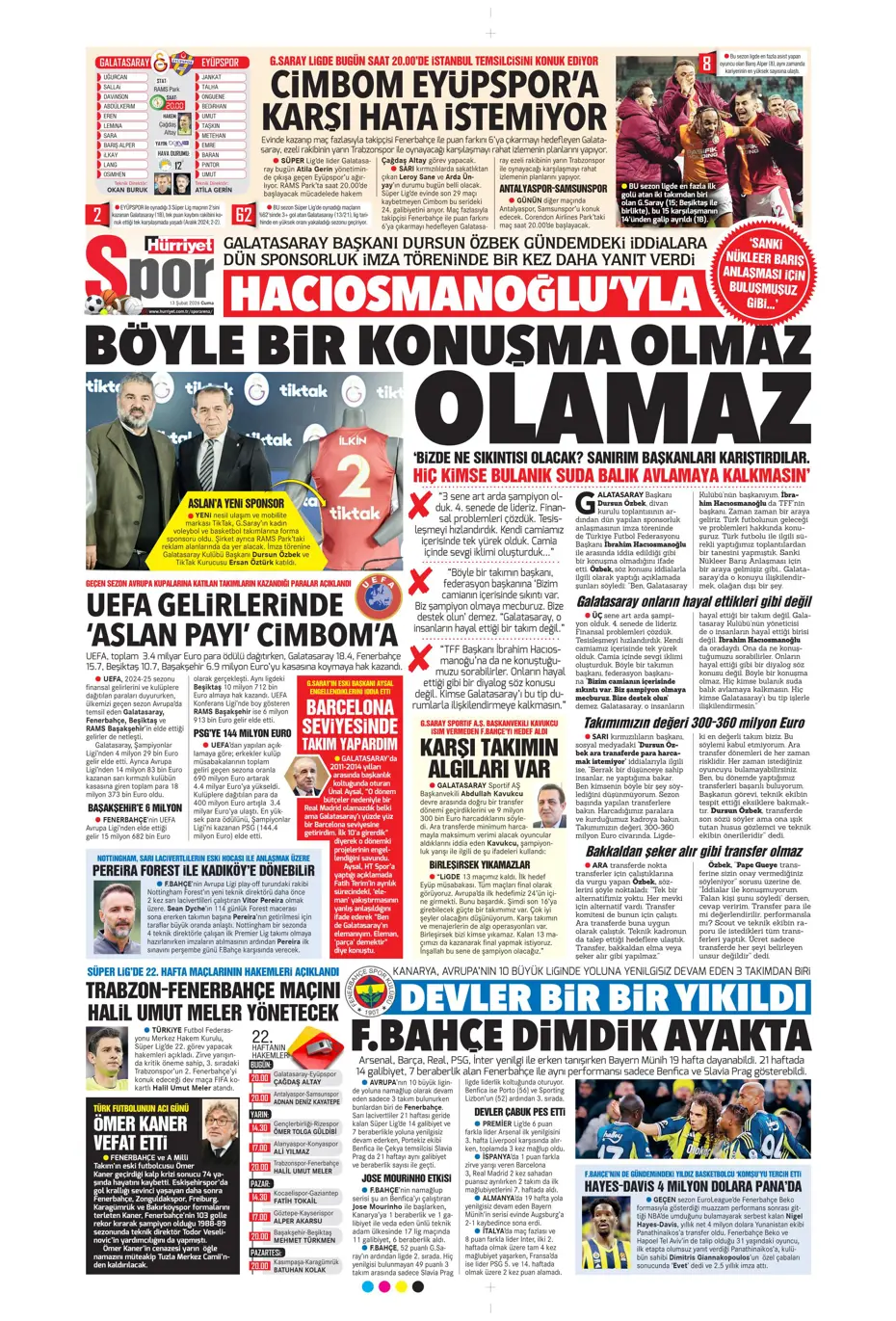 "Tedesco teklifi kabul etmeye yakın" | Sporun manşetleri - 9