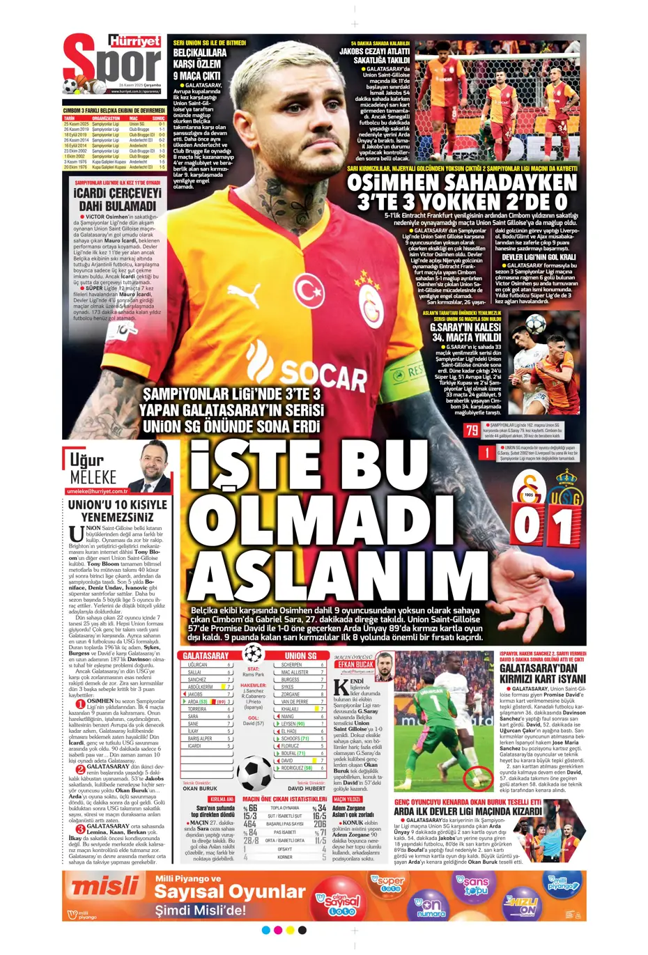 "Galatasaray Şampiyonlar Ligi'nde sakata geldi" | Sporun manşetleri - 19