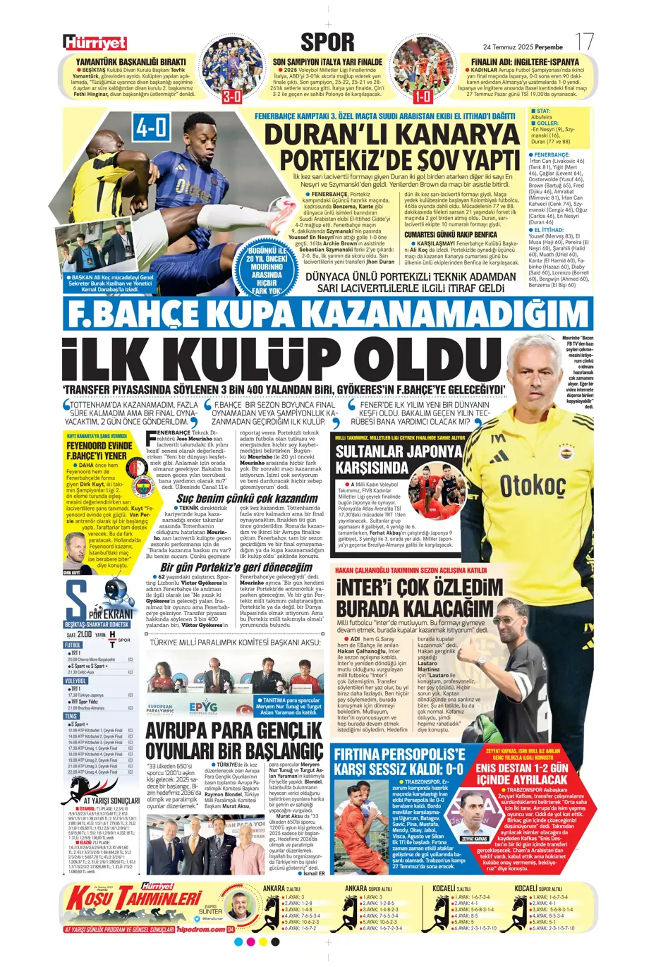 "Enzo Millot Aslan oluyor" | Sporun manşetleri - 24