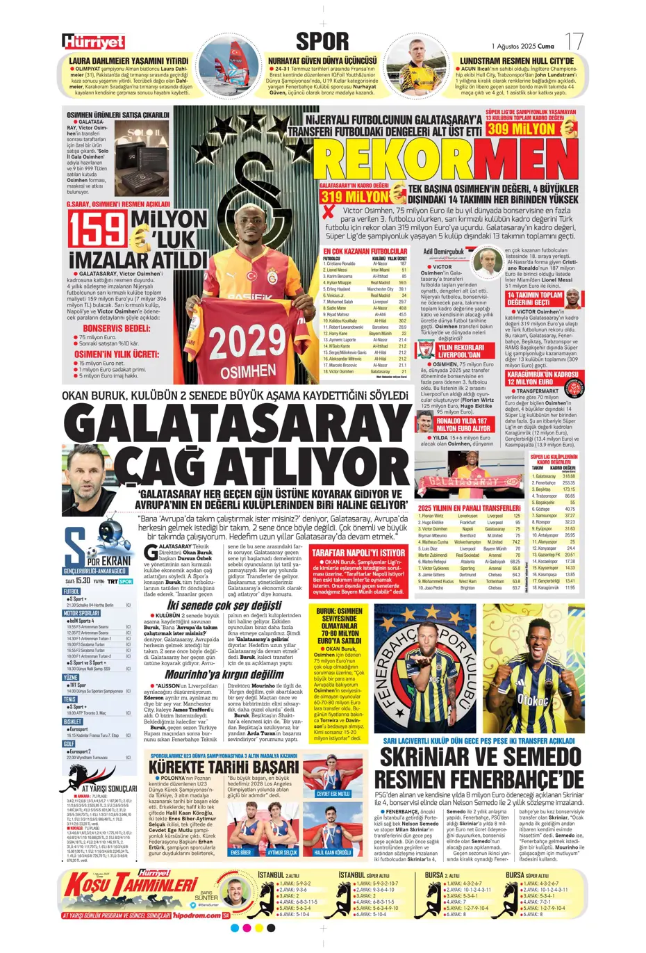 "Ederson için geri sayım" | Sporun manşetleri - 19