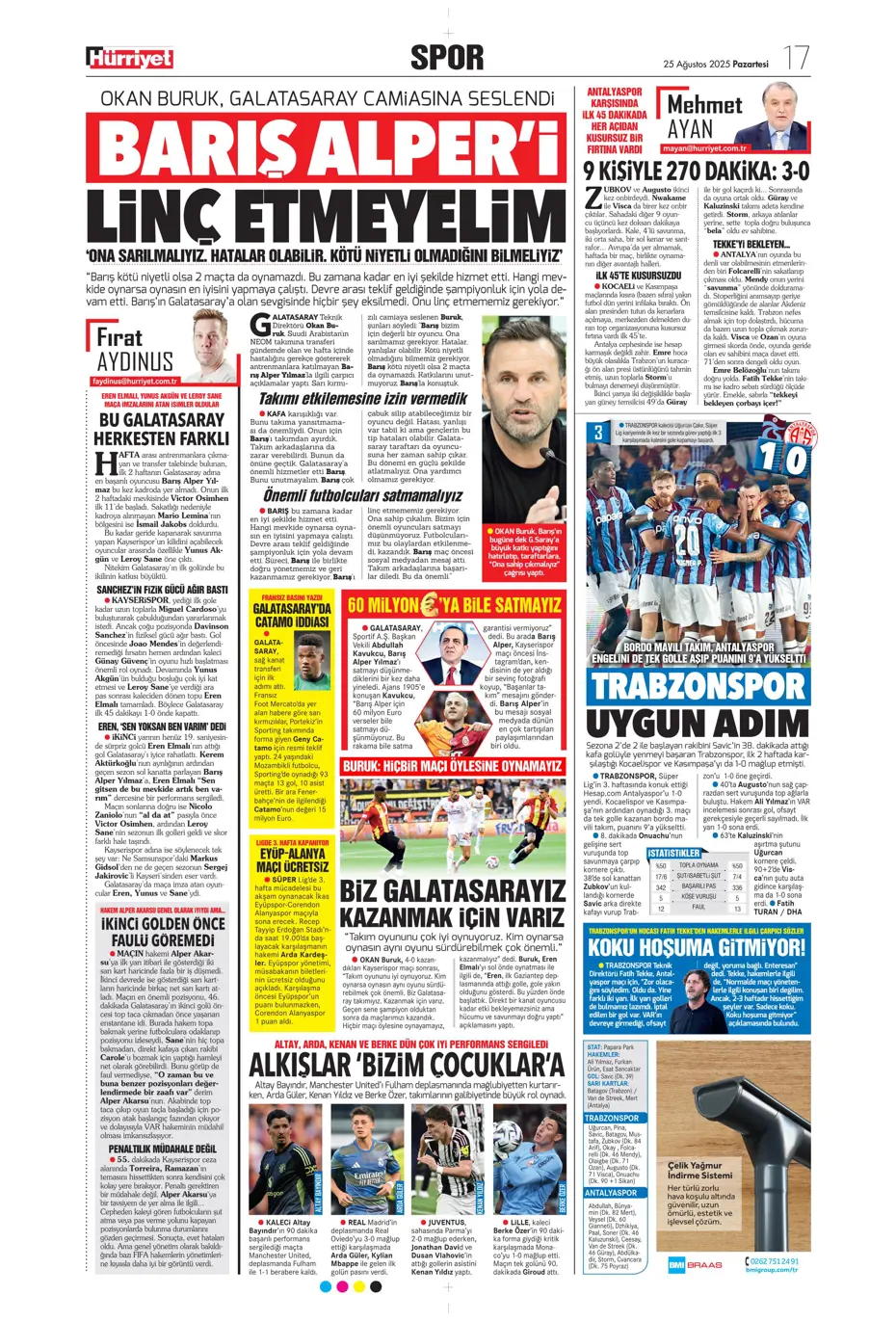 "Fenerbahçe'de Youri Tielemans tamam" | Sporun manşetleri - 20