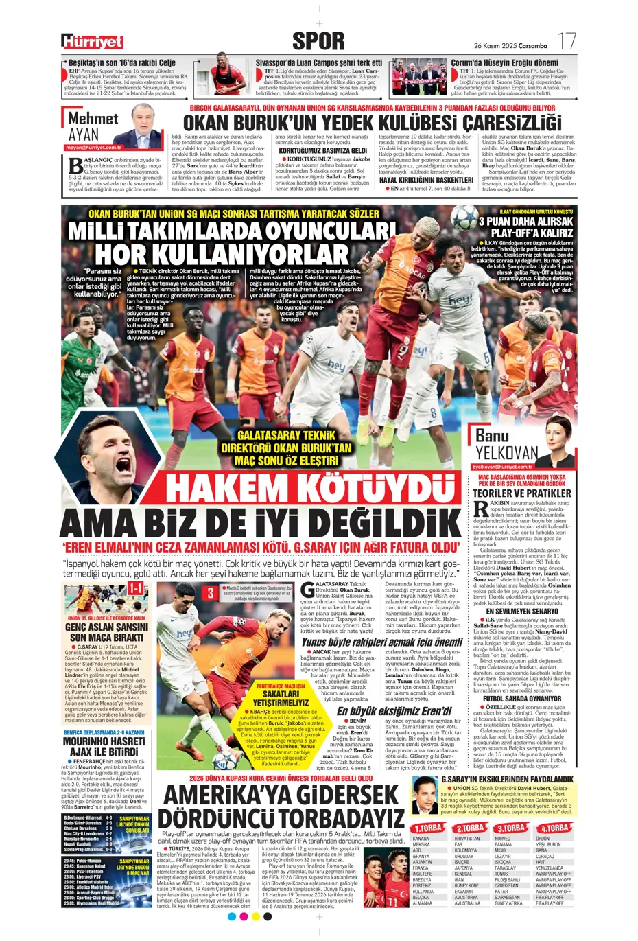 "Galatasaray Şampiyonlar Ligi'nde sakata geldi" | Sporun manşetleri - 18