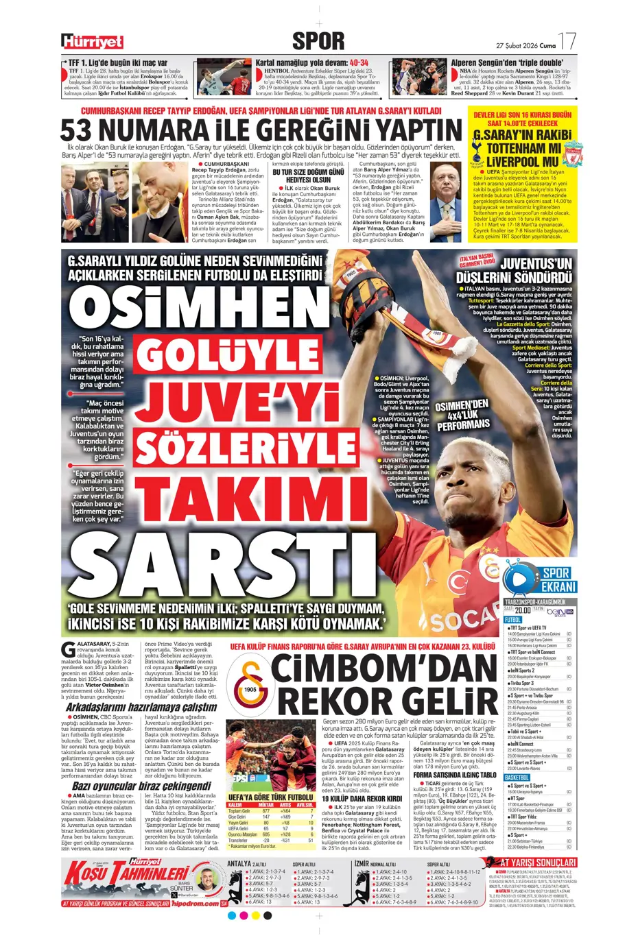 "Osimhen için müthiş iddia!" | Sporun manşetleri - 30 "Osimhen için müthiş iddia!" | Sporun manşetleri - 30