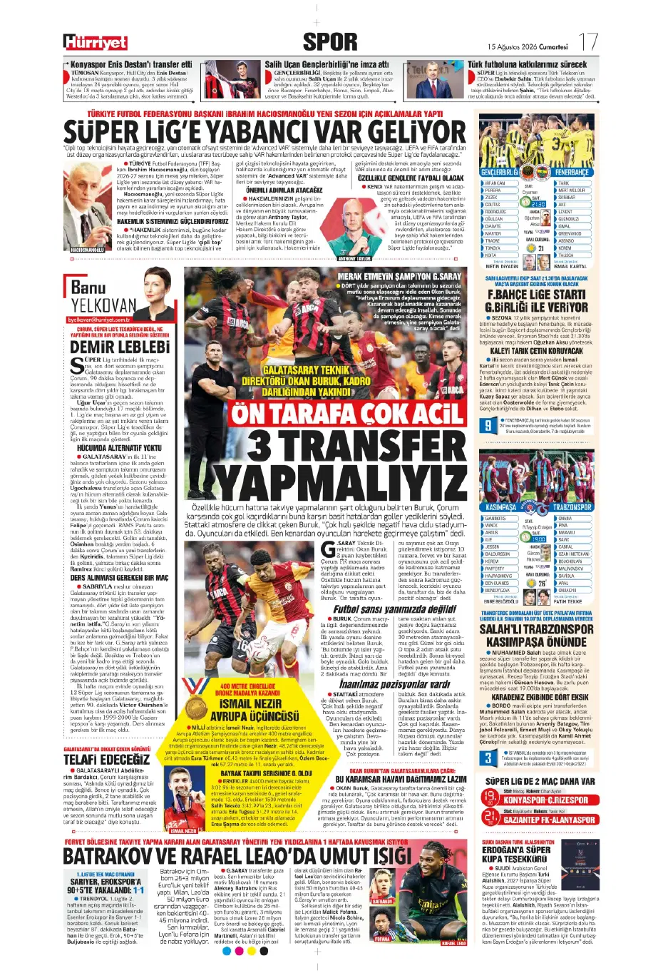 "Darwin Nunez geliyor" | Sporun manşetleri - 7 "Darwin Nunez geliyor" | Sporun manşetleri - 7