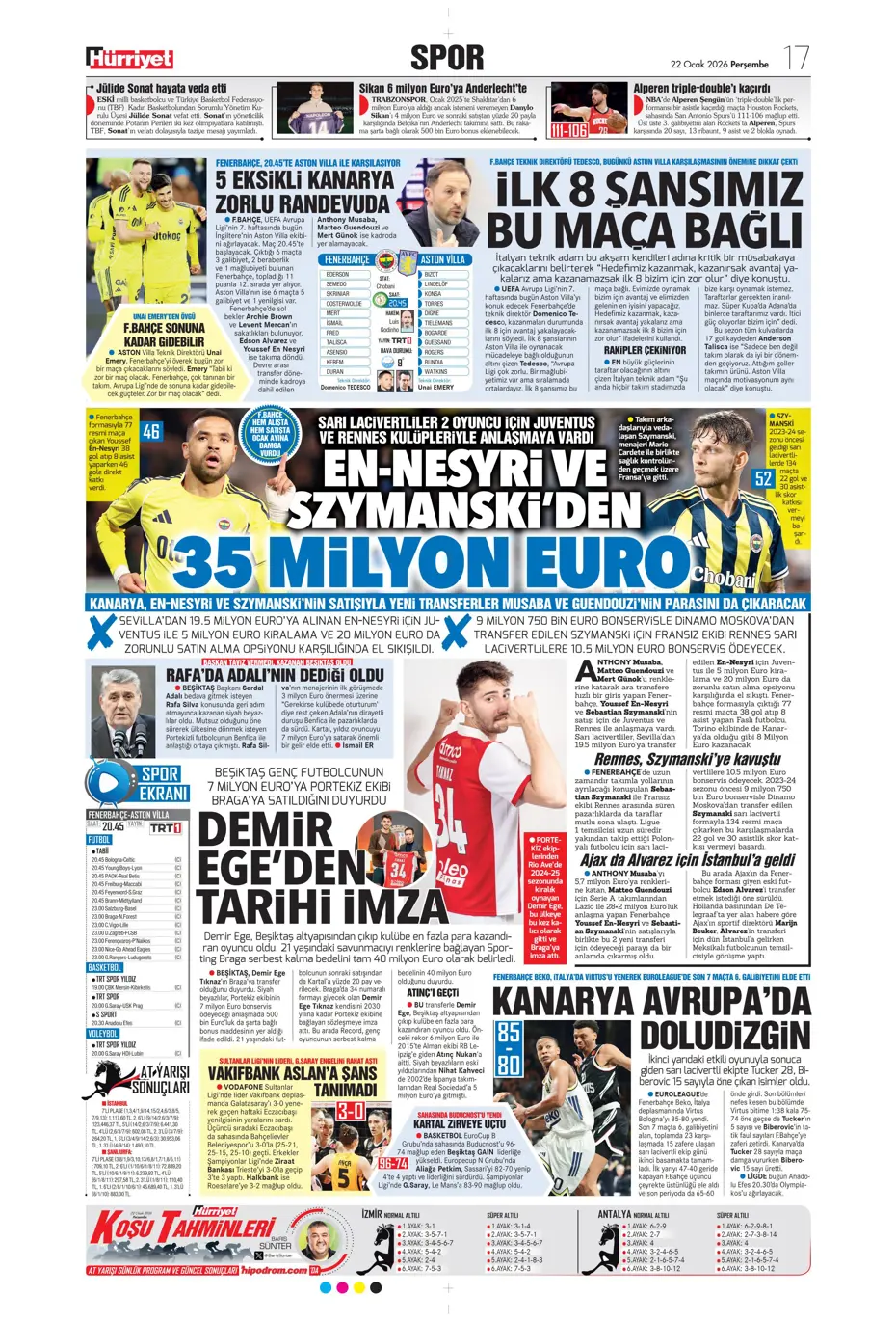 "Galatasaray'dan Atletico maçı sonrası 2 transfer birden" | Sporun manşetleri - 20