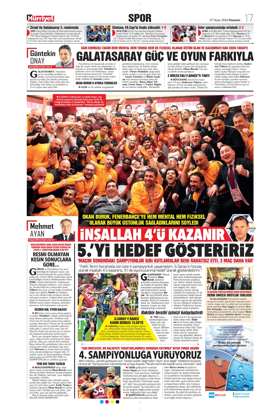 "Aslan Fener'i 7 bitirdi" | Sporun manşetleri - 30 "Aslan Fener'i 7 bitirdi" | Sporun manşetleri - 30