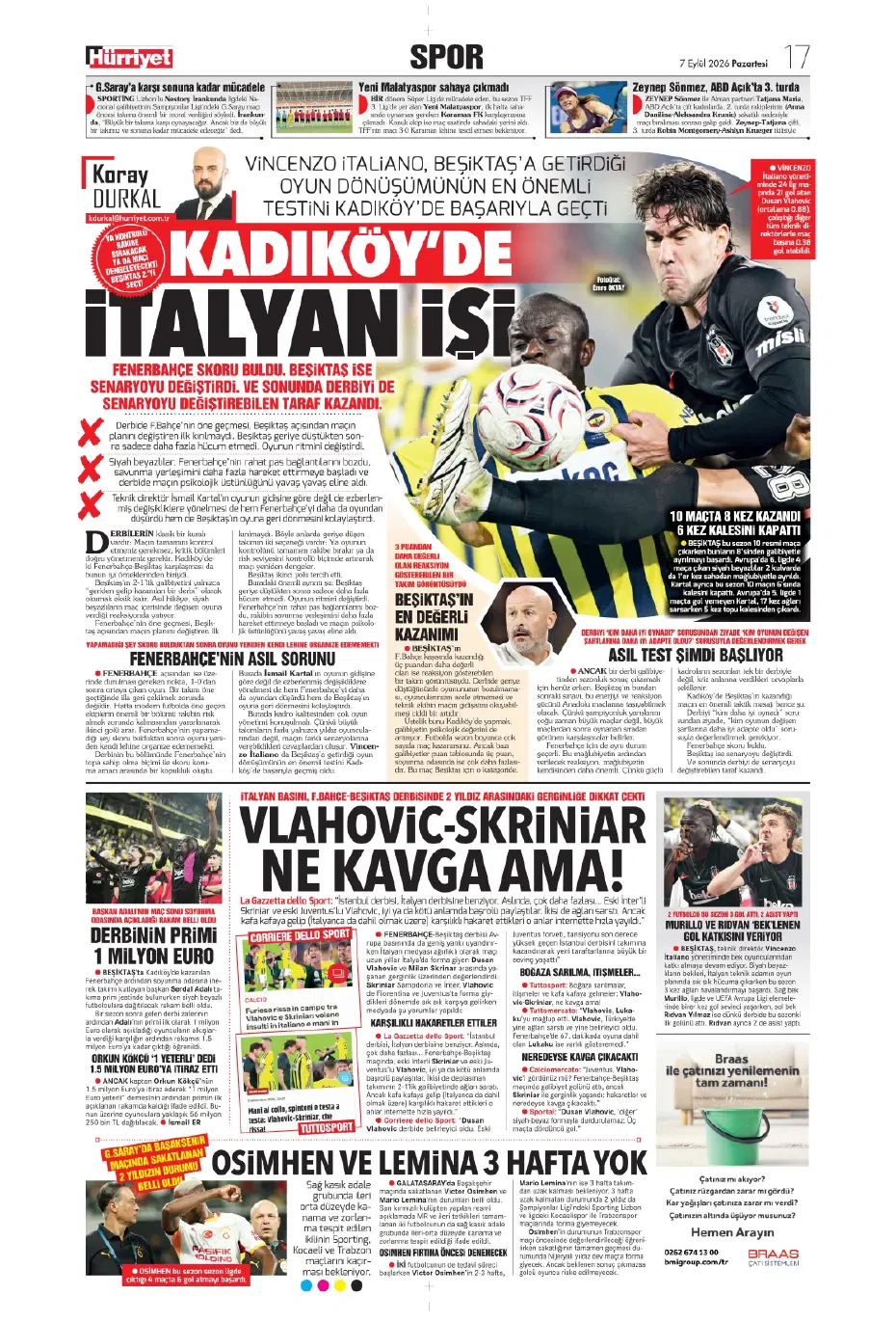 "İsmail Kartal'ın kader virajı" | Sporun manşetleri - 8