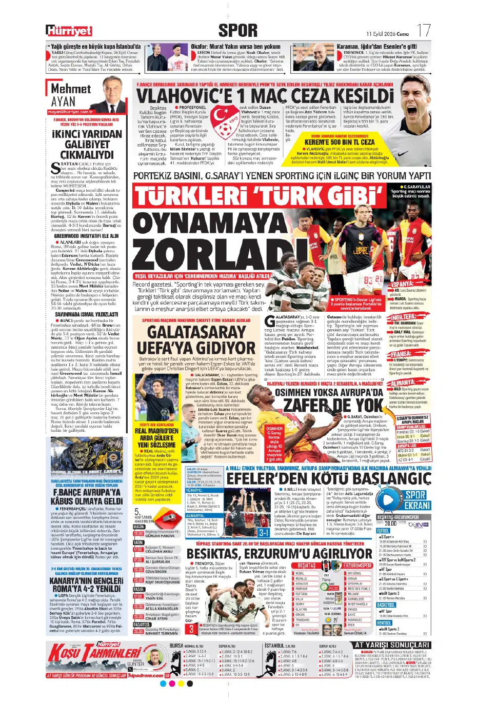"İsmail Kartal gitti, geldi" | Sporun manşetleri - 5