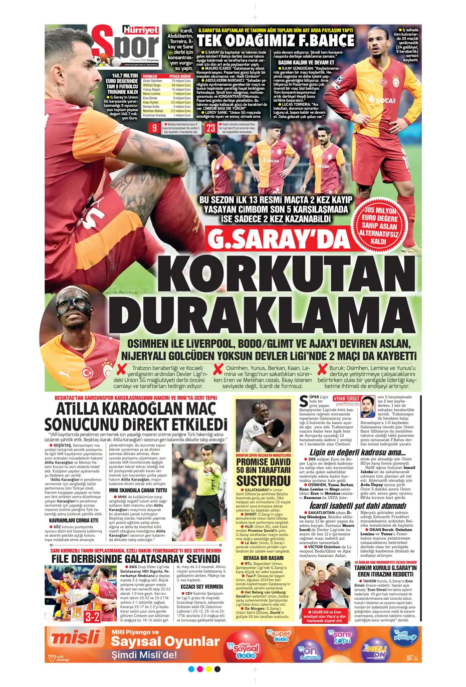 "Galatasaray'ı FIFA virüsü sardı" | Sporun manşetleri - 17