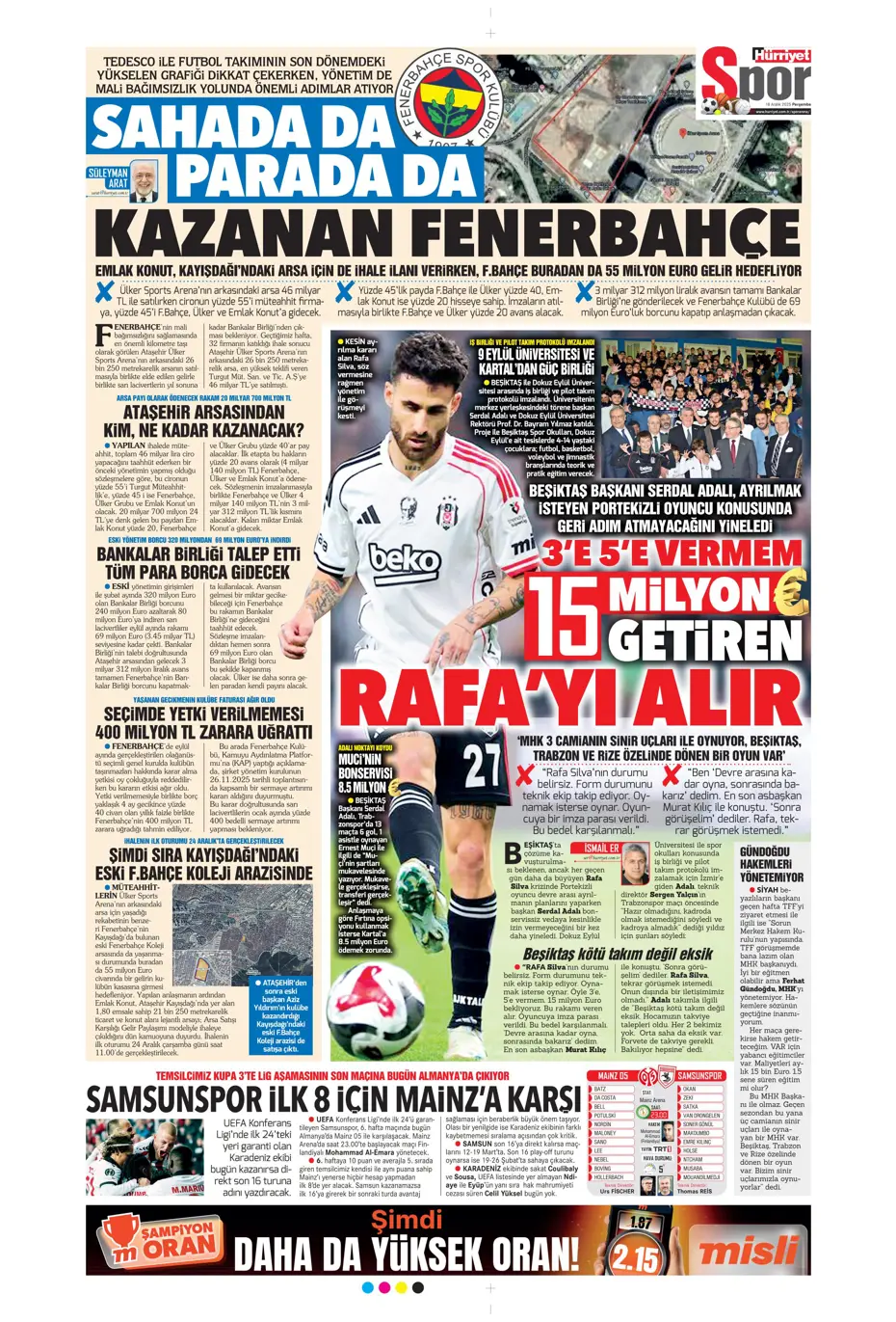 "Talisca'da büyük tehlike" | Sporun manşetleri - 26