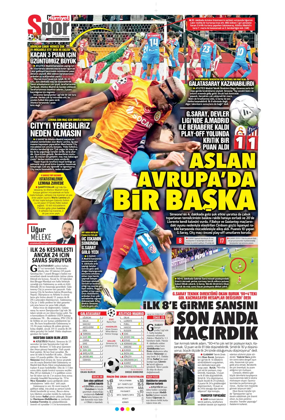 "Galatasaray'dan Atletico maçı sonrası 2 transfer birden" | Sporun manşetleri - 27