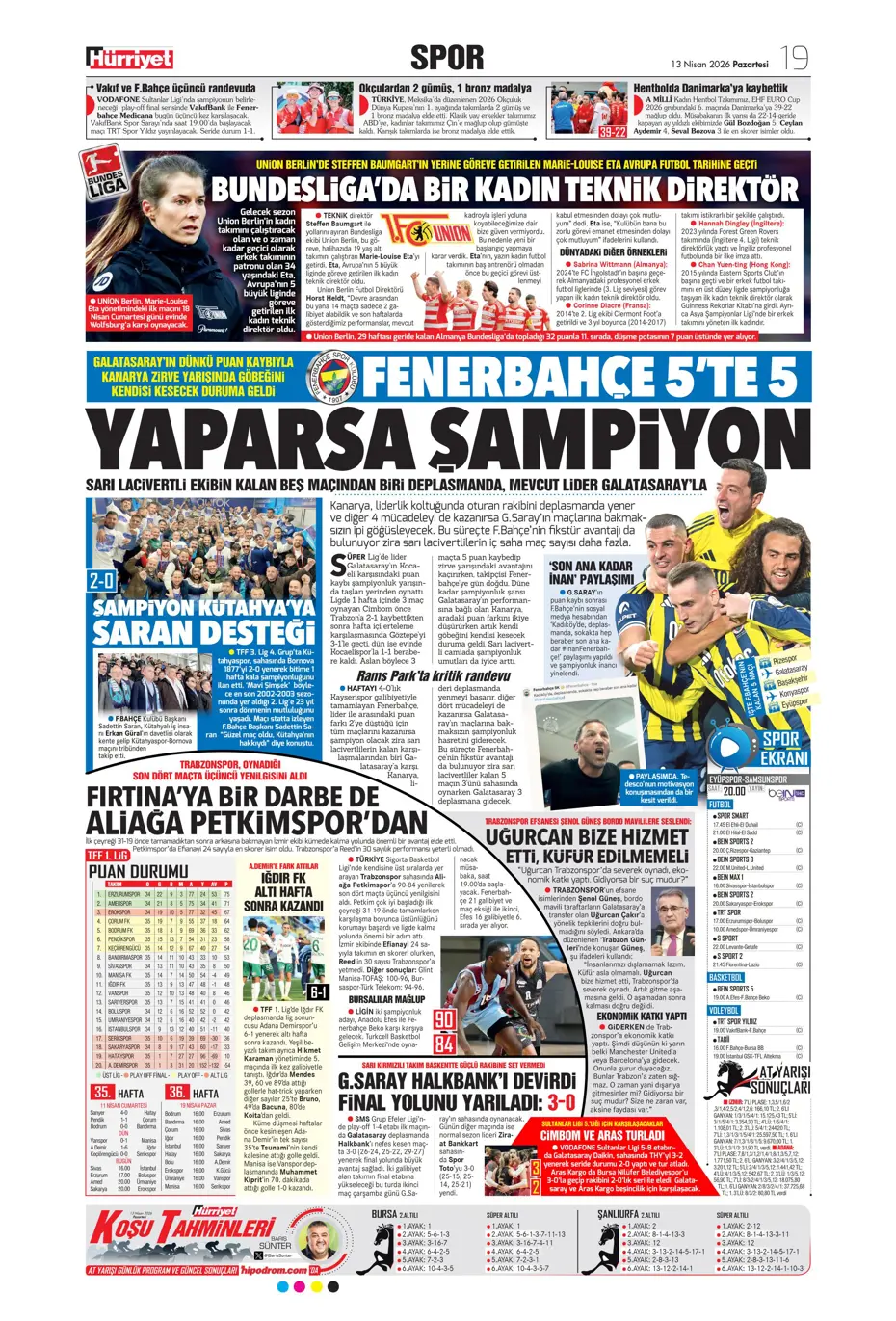 "Aslan krize girdi" | Sporun manşetleri - 11