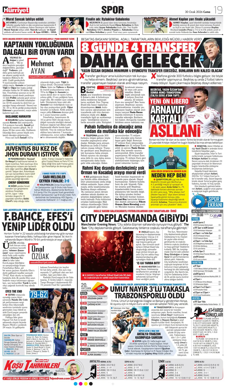 "Galatasaray'ın Gueye transferi tamam" | Sporun manşetleri - 20