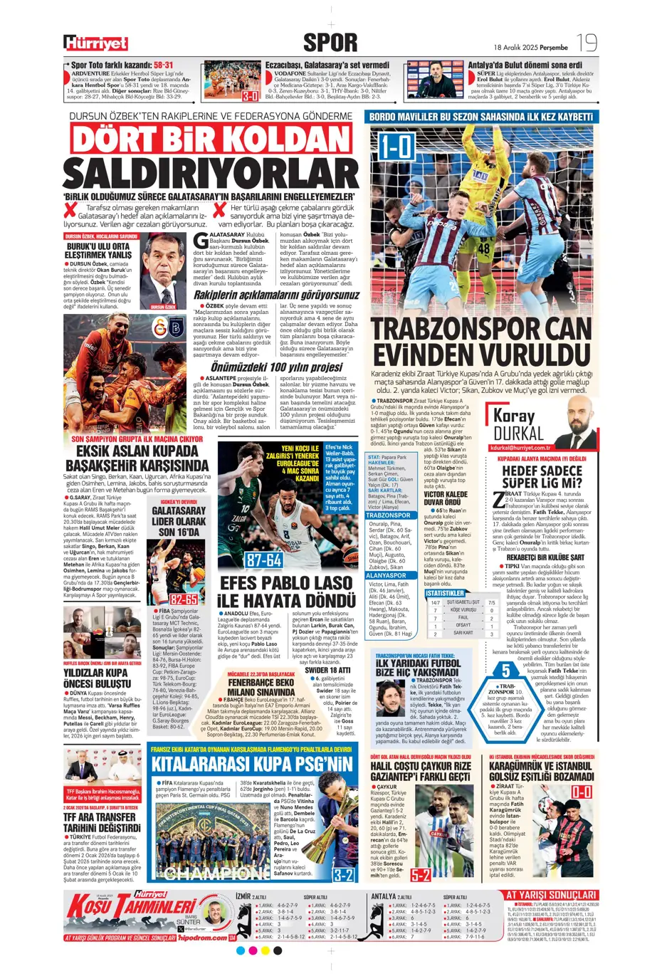 "Talisca'da büyük tehlike" | Sporun manşetleri - 9