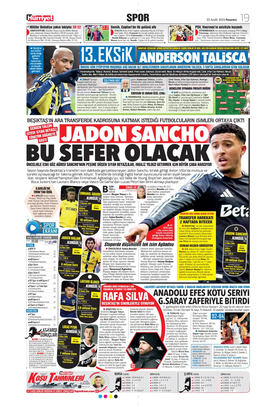 "Fenerbahçe'de 2 isim takımdan ayrılıyor: 35 milyon euro" | Sporun manşetleri - 14