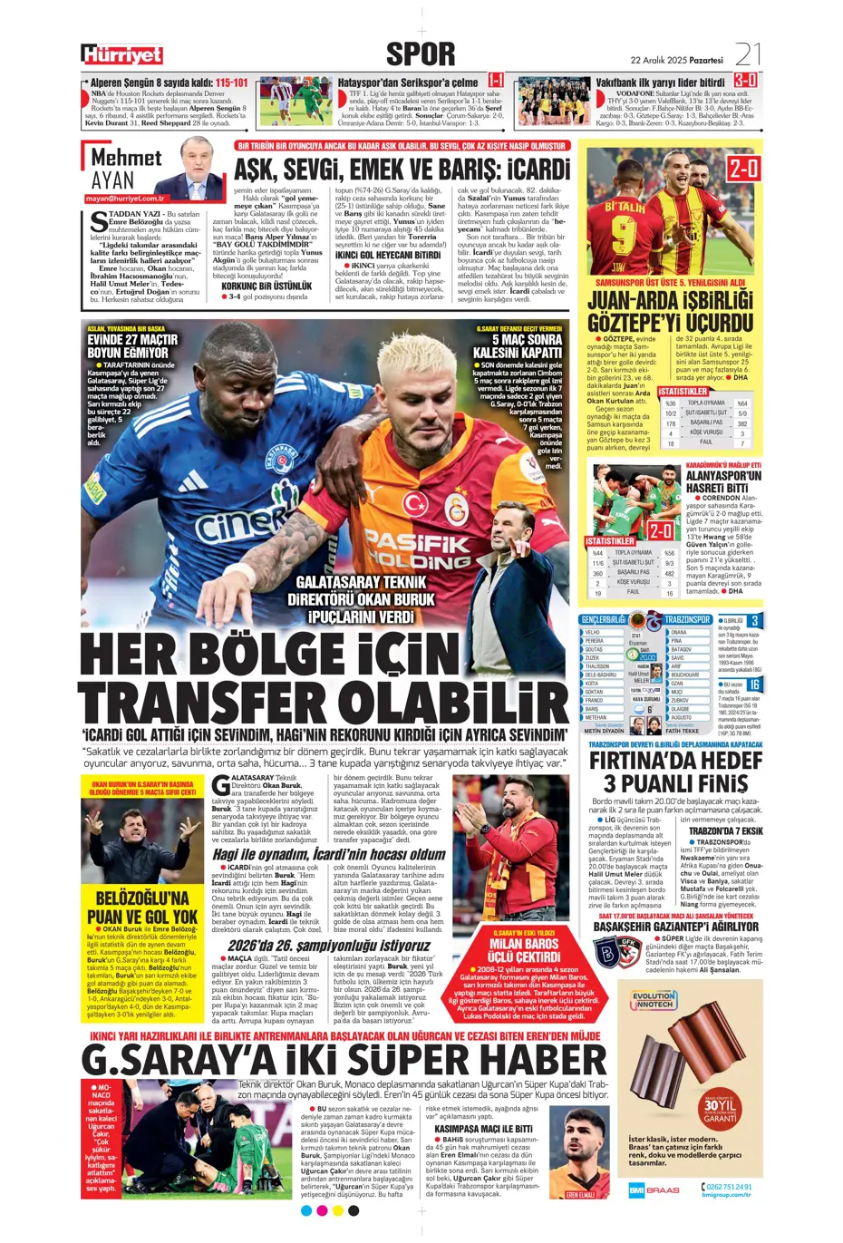 "Fenerbahçe'de 2 isim takımdan ayrılıyor: 35 milyon euro" | Sporun manşetleri - 21