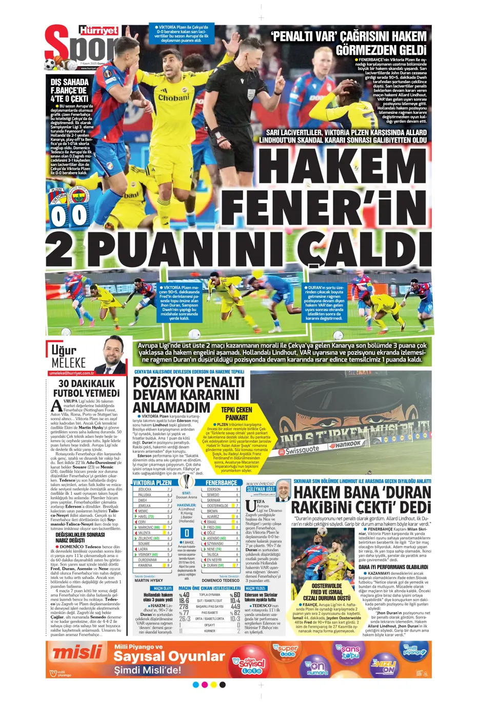 "Hakem Fenerbahçe'nin 2 puanını çaldı" | Sporun manşetleri - 19