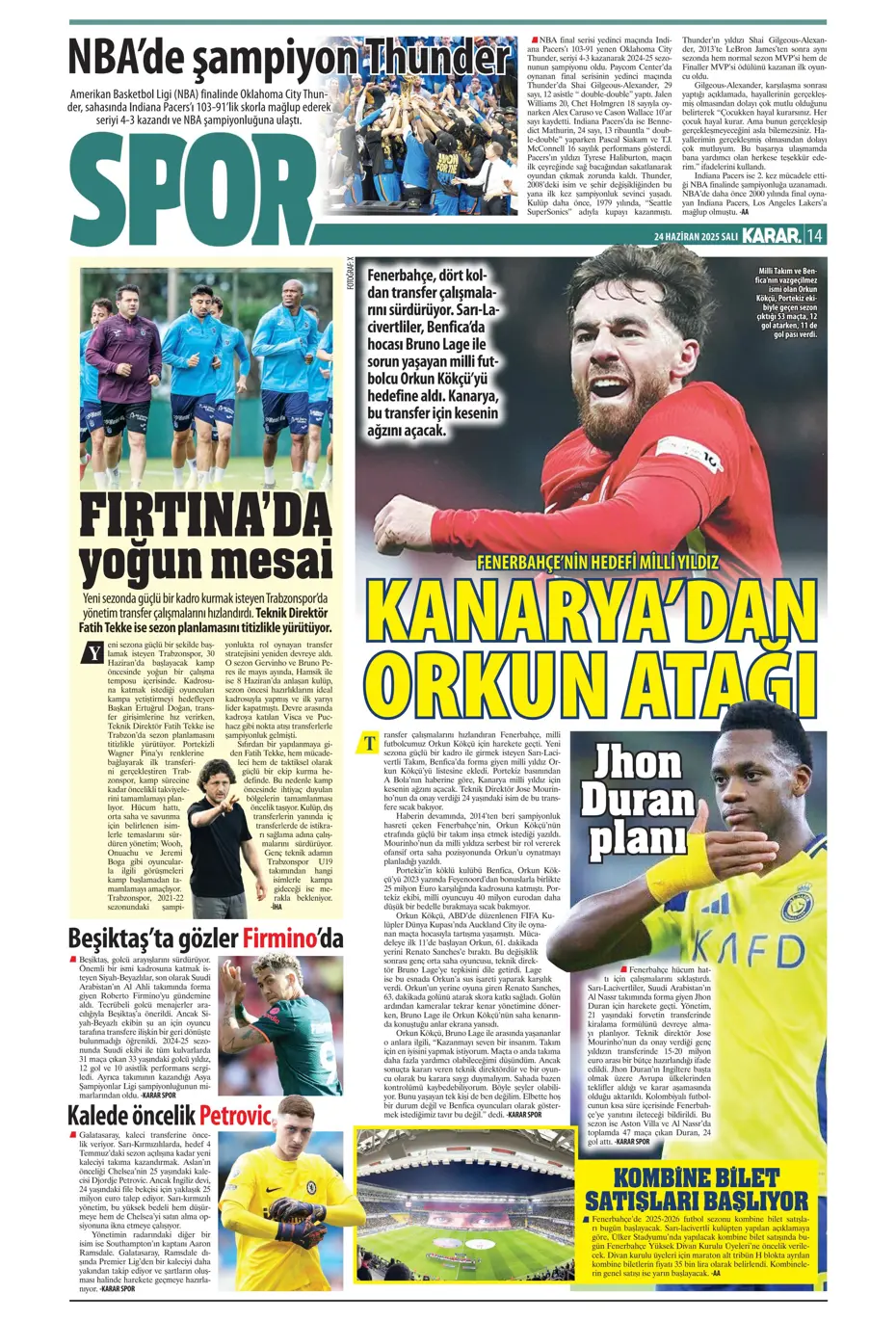 "Victor Osimhen'de son 16 gün" | Sporun manşetleri - 16
