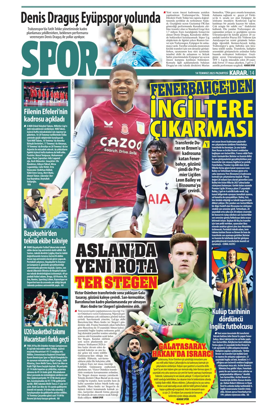 "Marco Asensio Fenerbahçe'de" | Sporun manşetleri - 15
