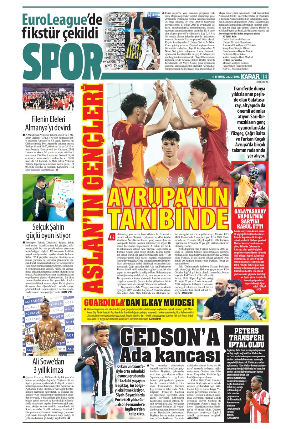 "Fenerbahçe'ye En-Nesyri piyangosu" | Sporun manşetleri - 16