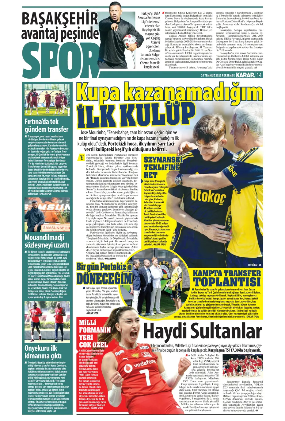 "Enzo Millot Aslan oluyor" | Sporun manşetleri - 23