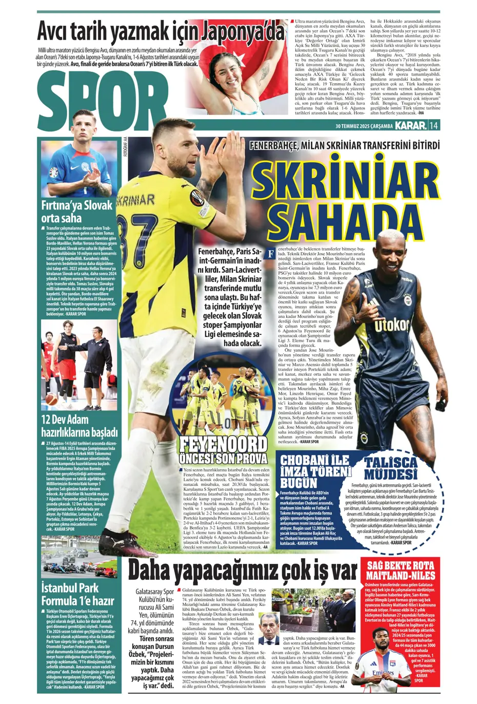 "Beşiktaş'ta Sergen Yalçın ve Mancini bombası" | Sporun manşetleri - 15
