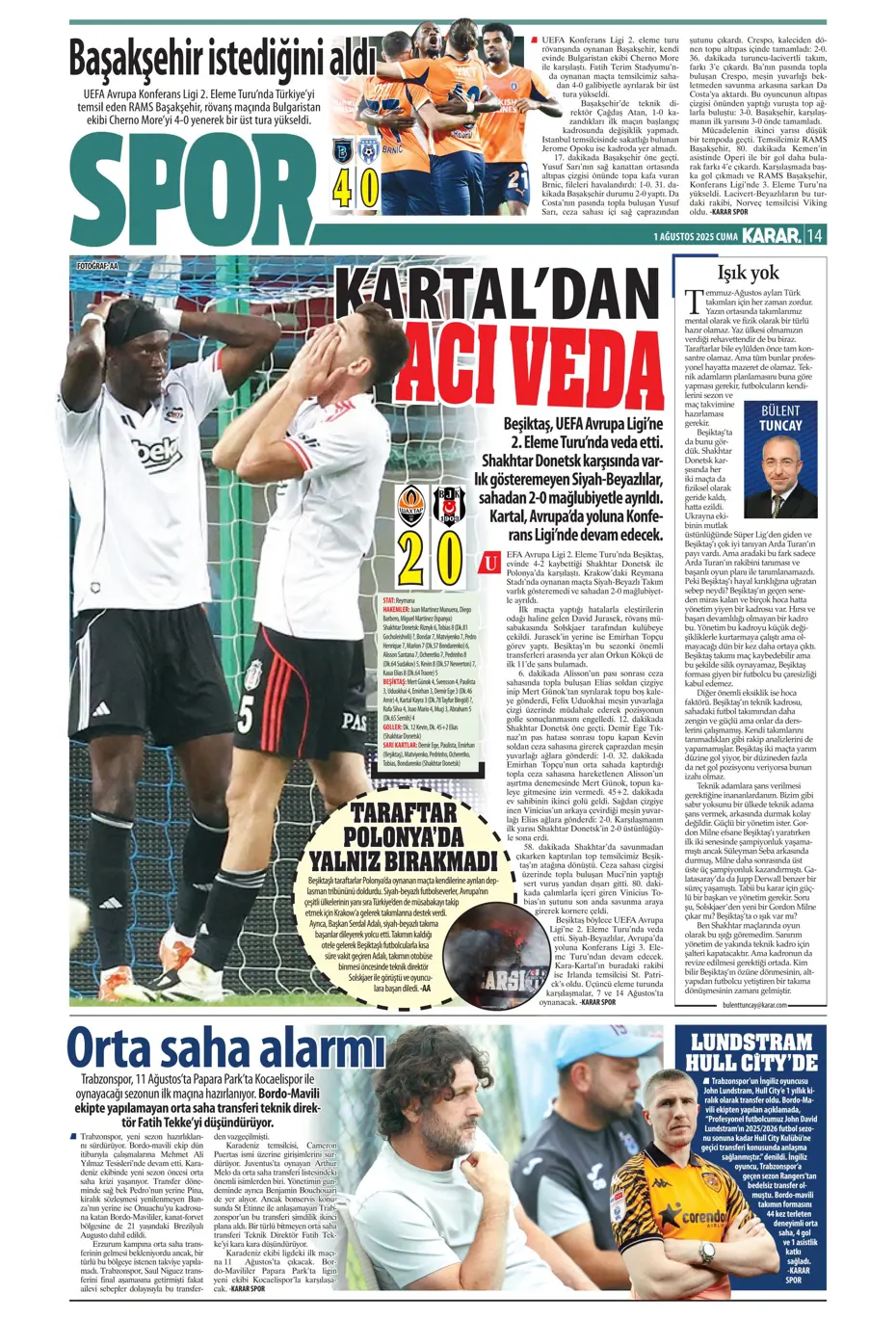 "Ederson için geri sayım" | Sporun manşetleri - 18
