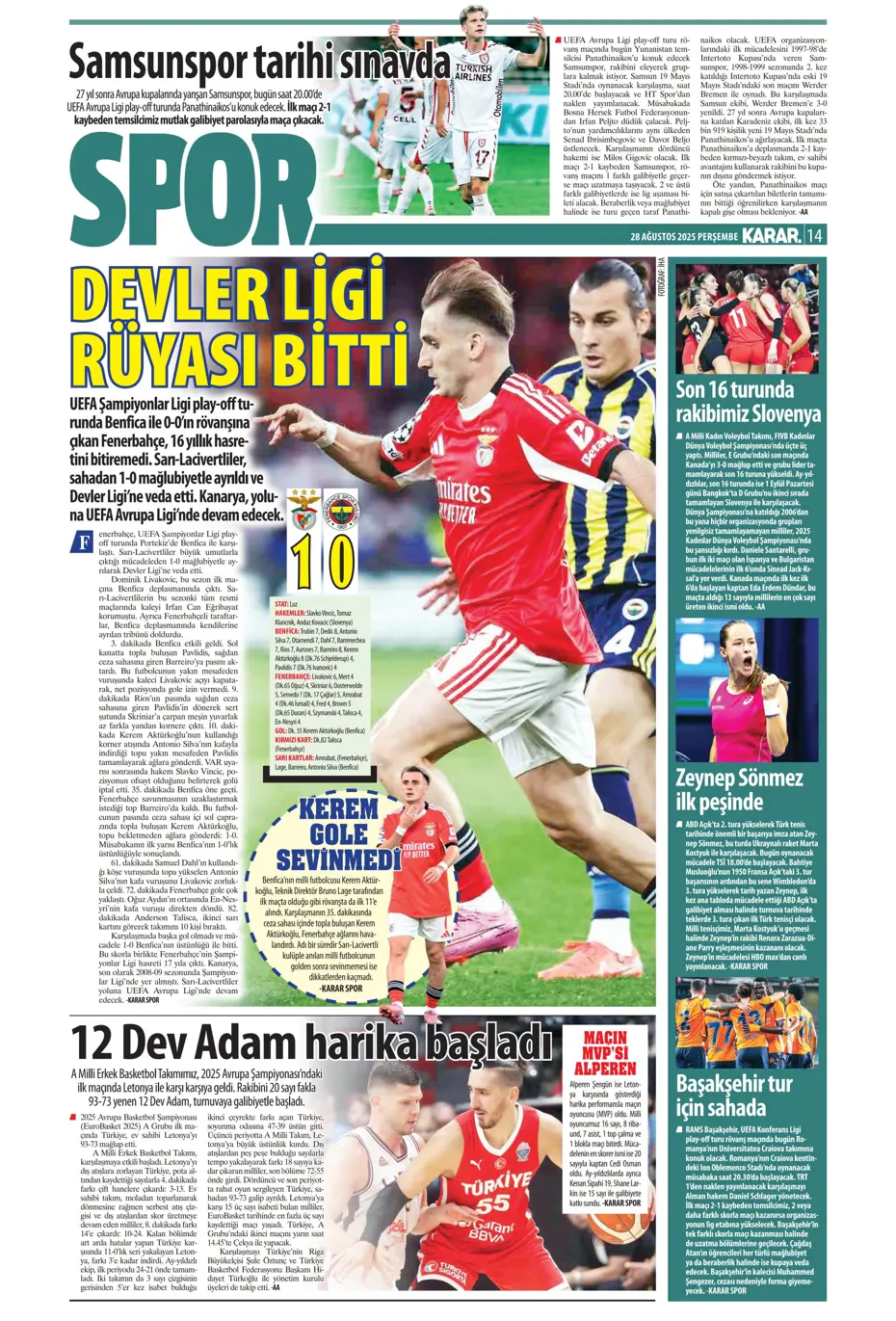 "Kerem Fenerbahçe'yi de Mourinho'yu da bitirdi" | Sporun manşetleri - 16