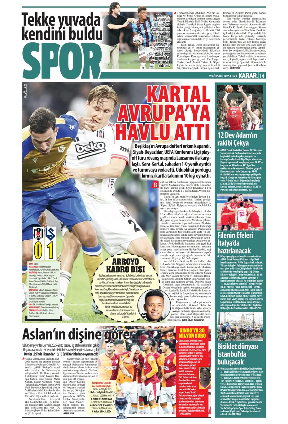 "Avrupa da gitti Solskjaer de" | Sporun manşetleri - 16