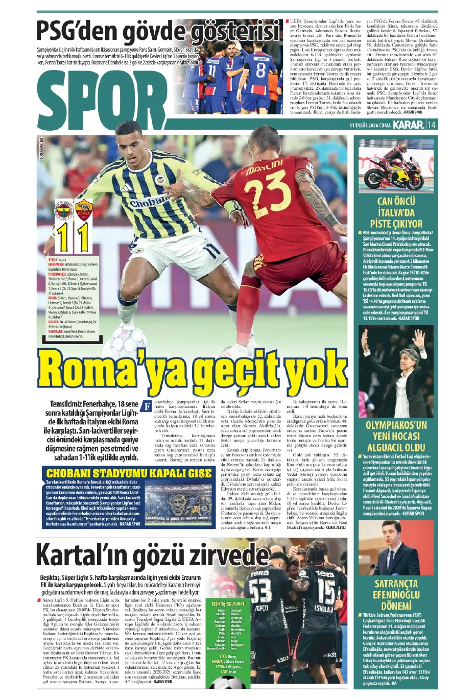 "İsmail Kartal gitti, geldi" | Sporun manşetleri - 17