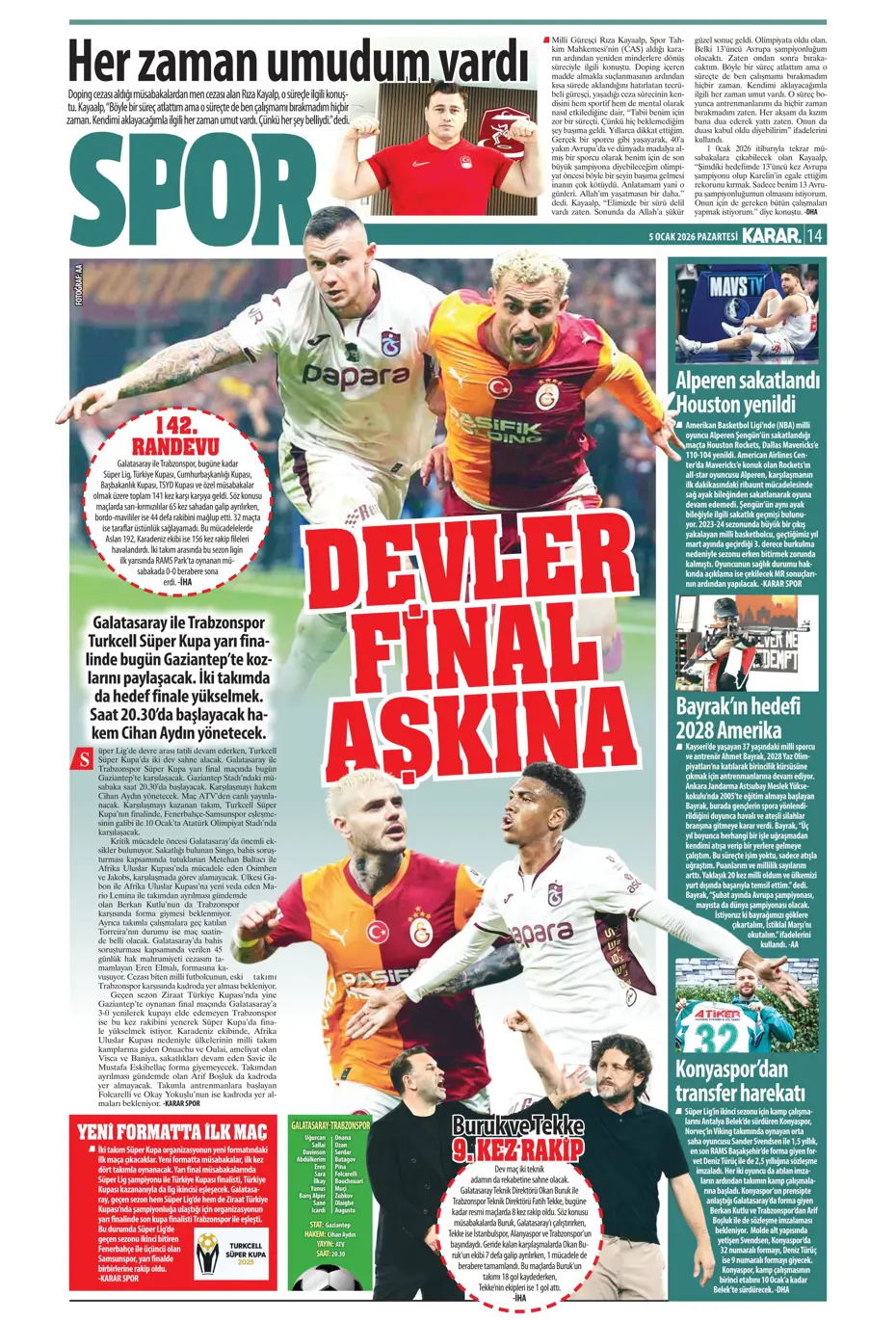 "Fenerbahçe'ye yeni yılın ilk piyangosu Sofyan Amrabat'tan" | Sporun manşetleri - 38