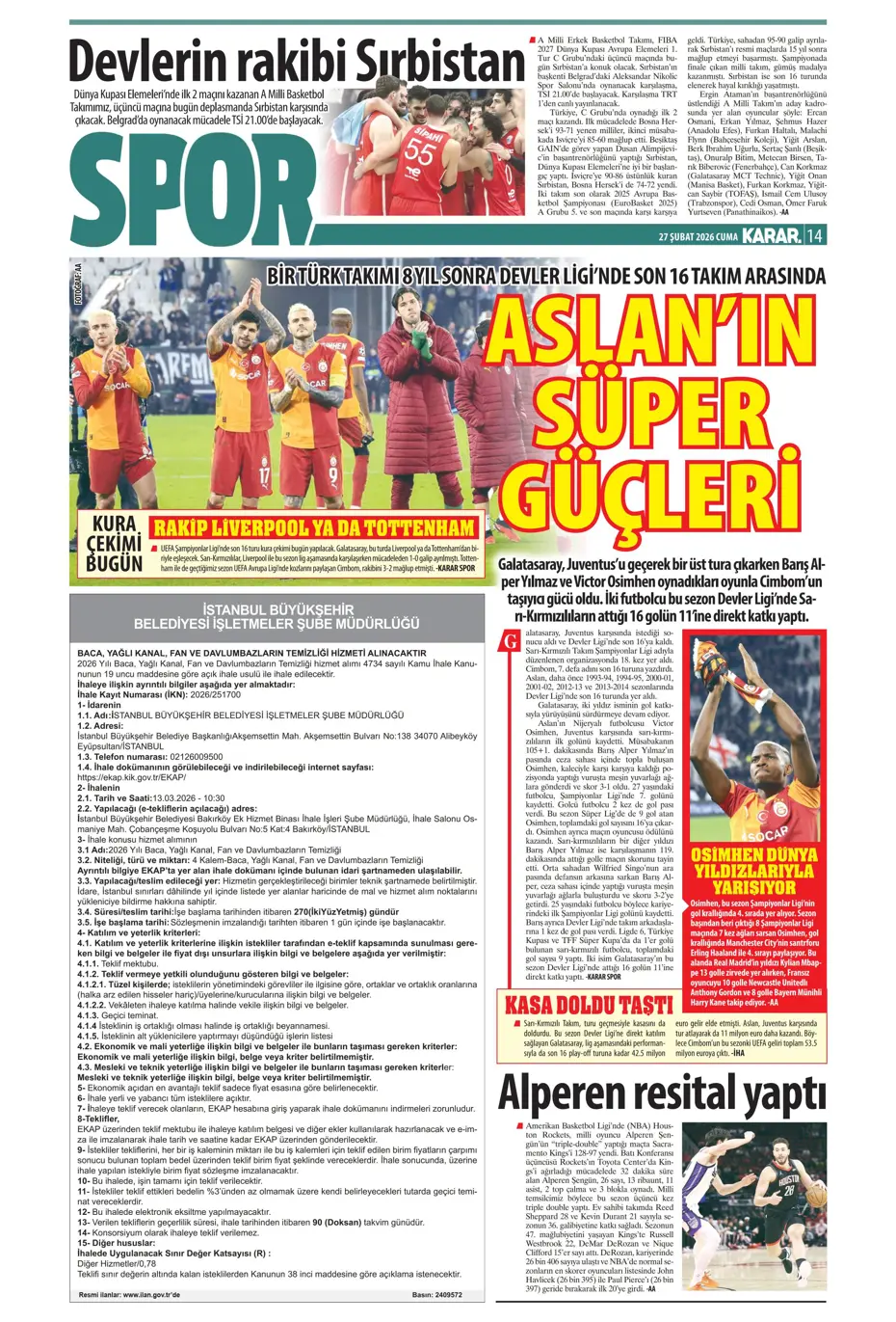 "Osimhen için müthiş iddia!" | Sporun manşetleri - 34 "Osimhen için müthiş iddia!" | Sporun manşetleri - 34