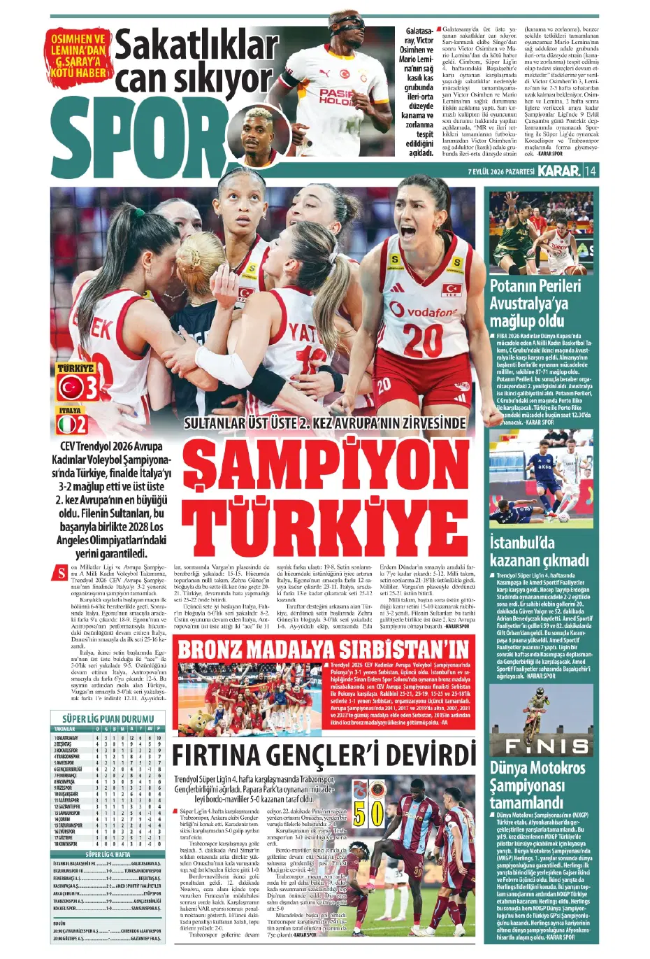 "İsmail Kartal'ın kader virajı" | Sporun manşetleri - 14