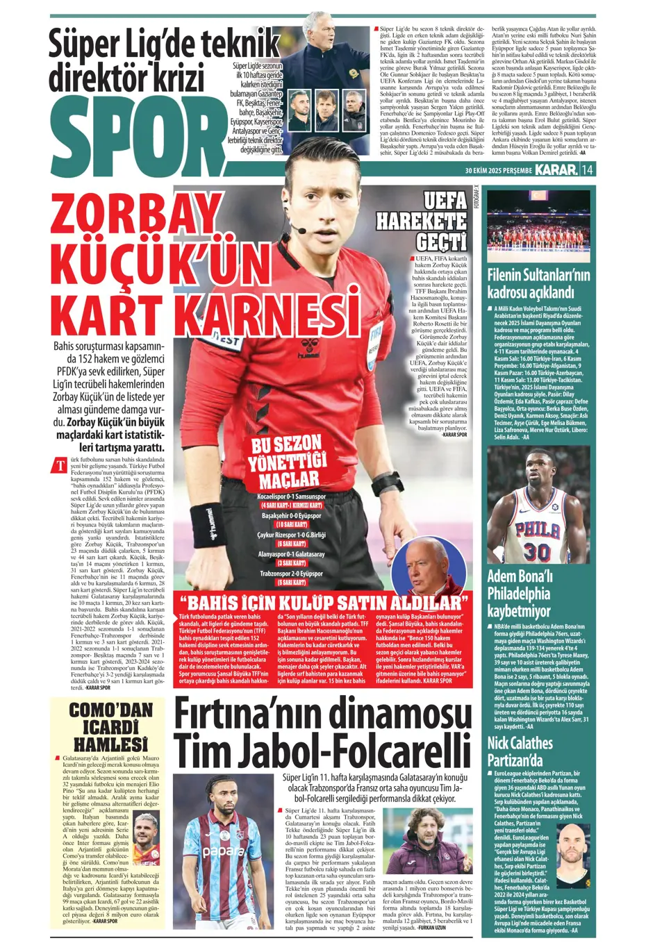 "Talisca teklife "Evet" dedi" | Sporun manşetleri - 15