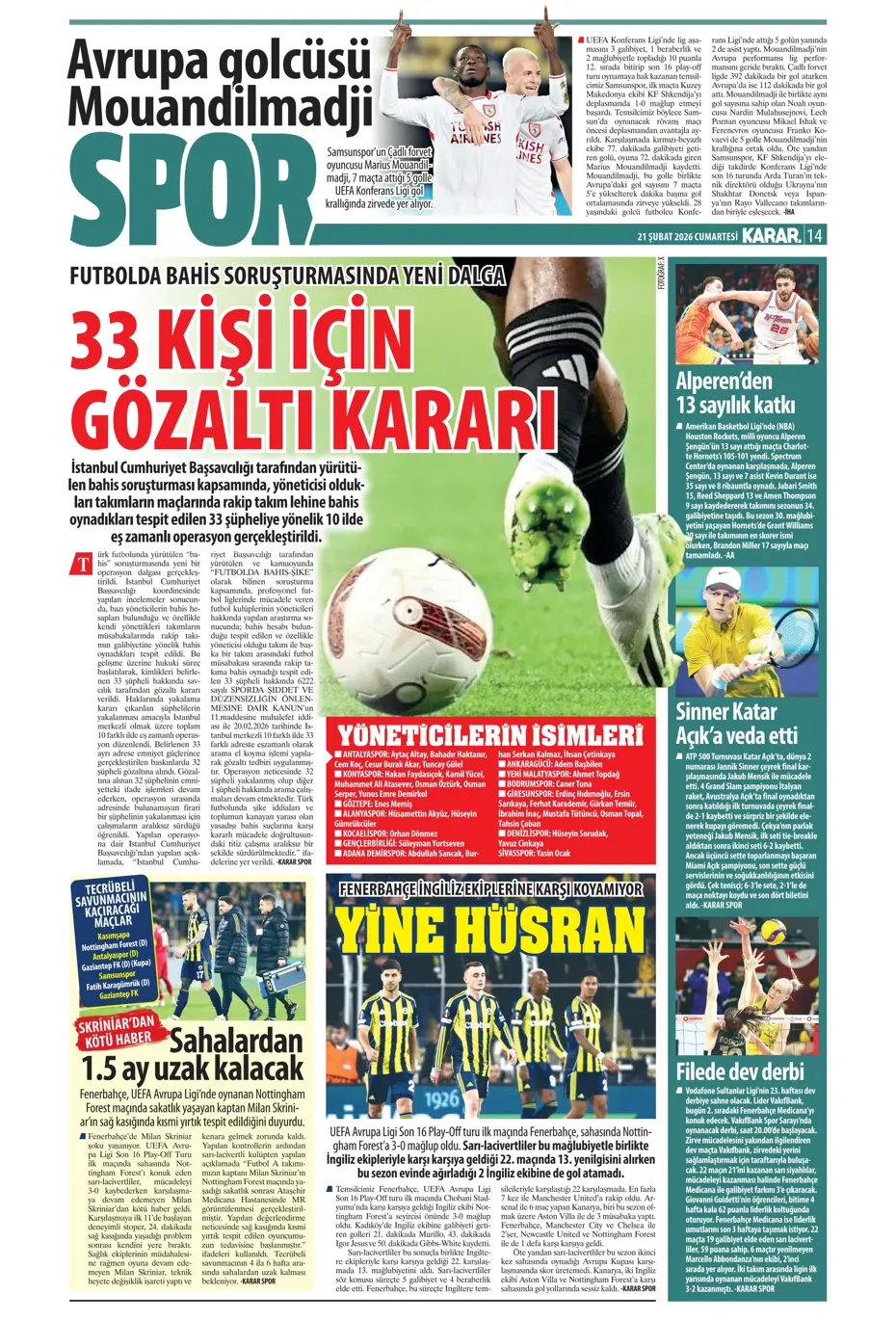"İlk transfer Altay Bayındır" | Sporun manşetleri - 31
