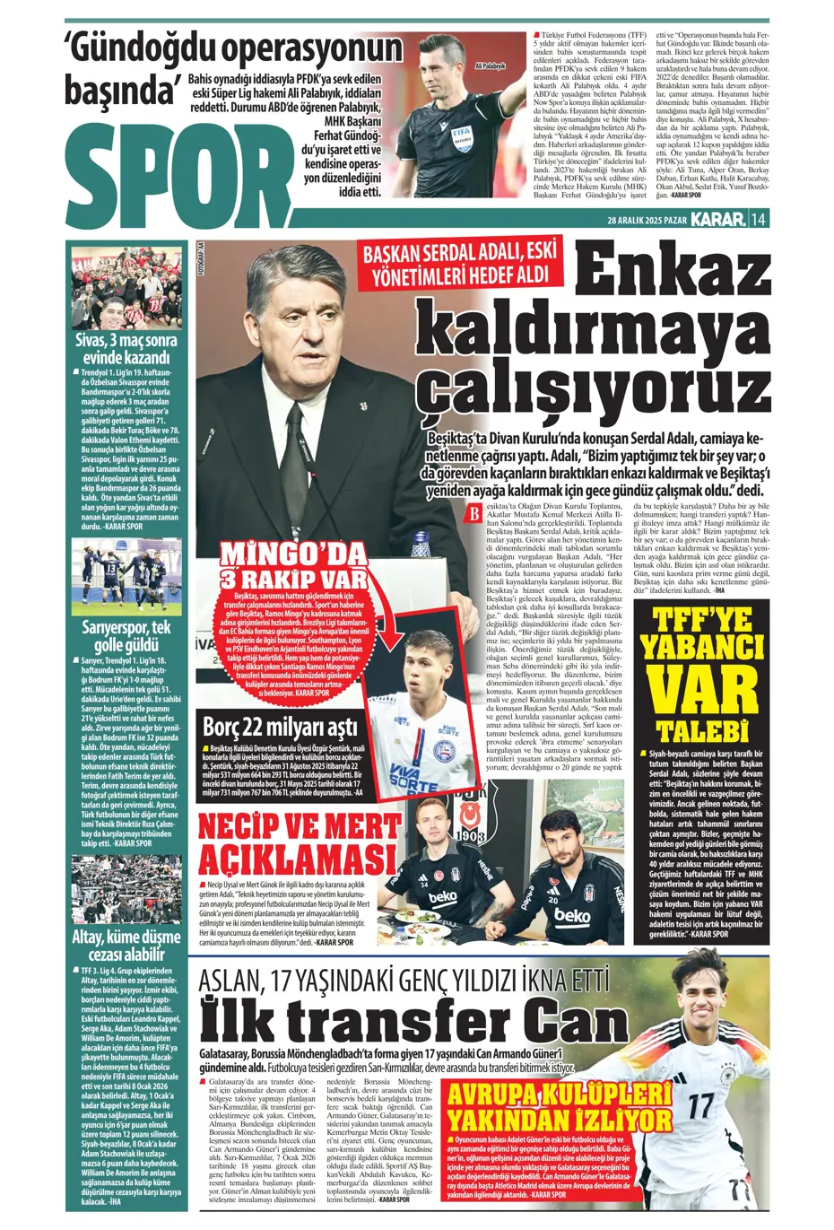 "Fenerbahçe'ye Szymanski piyangosu: Kabul ettiler" | Sporun manşetleri - 21 "Fenerbahçe'ye Szymanski piyangosu: Kabul ettiler" | Sporun manşetleri - 21