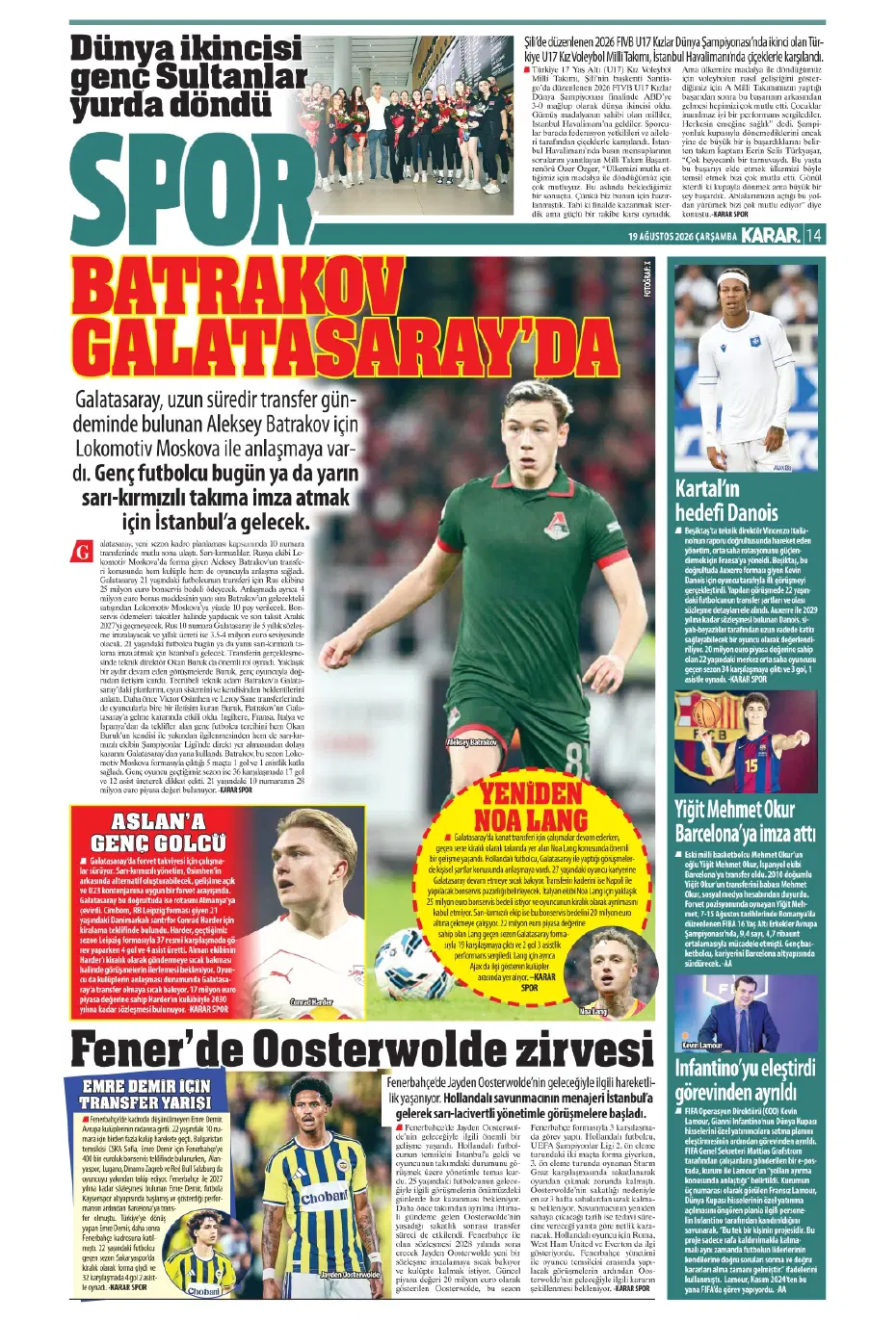 "Batrakov: Galatasaray'a gidiyorum" | Sporun manşetleri - 13