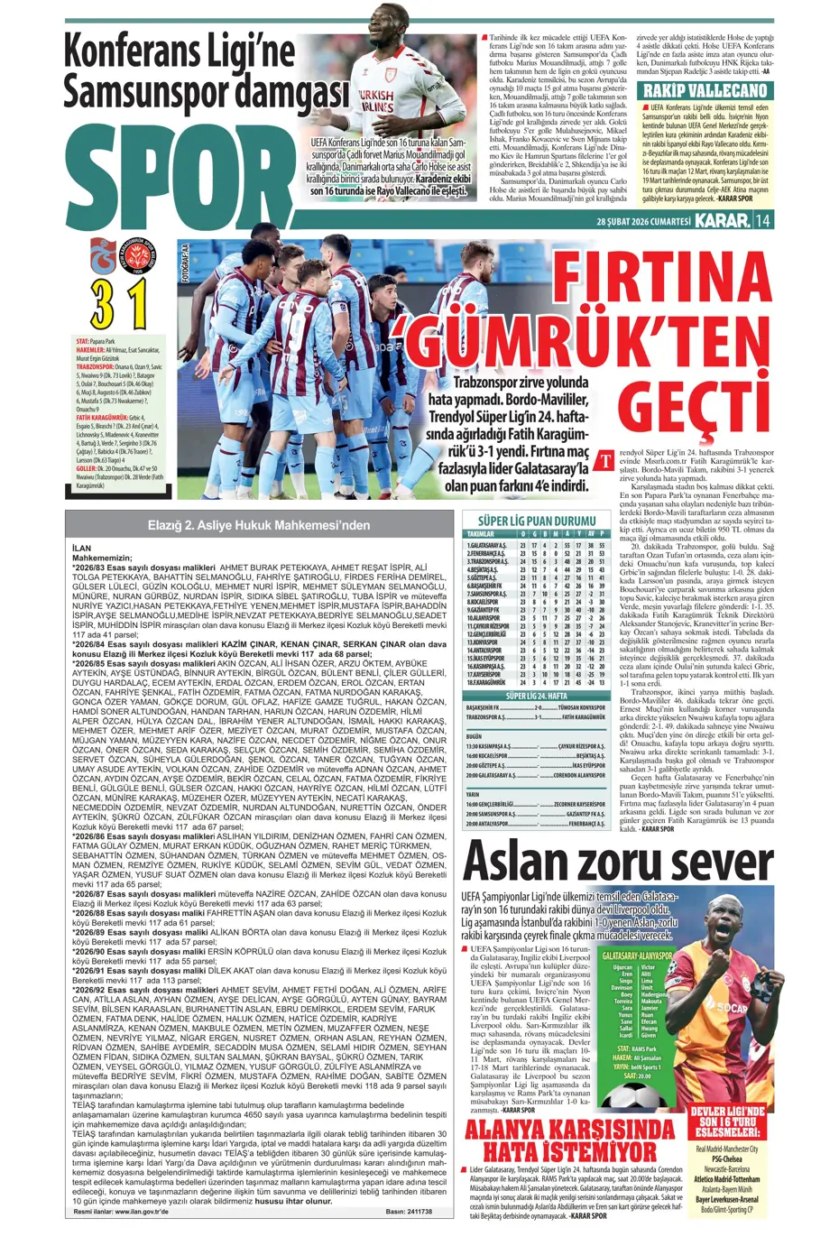 "İsmail Yüksek'e İngiliz takibi" | Sporun manşetleri - 7