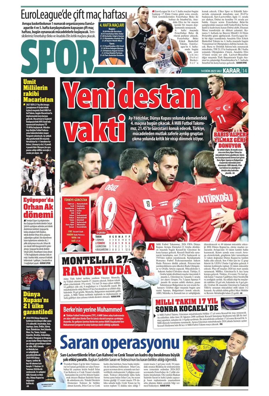 "Beşiktaş'ta İrfan Can Kahveci sürprizi" | Sporun manşetleri - 15 "Beşiktaş'ta İrfan Can Kahveci sürprizi" | Sporun manşetleri - 15