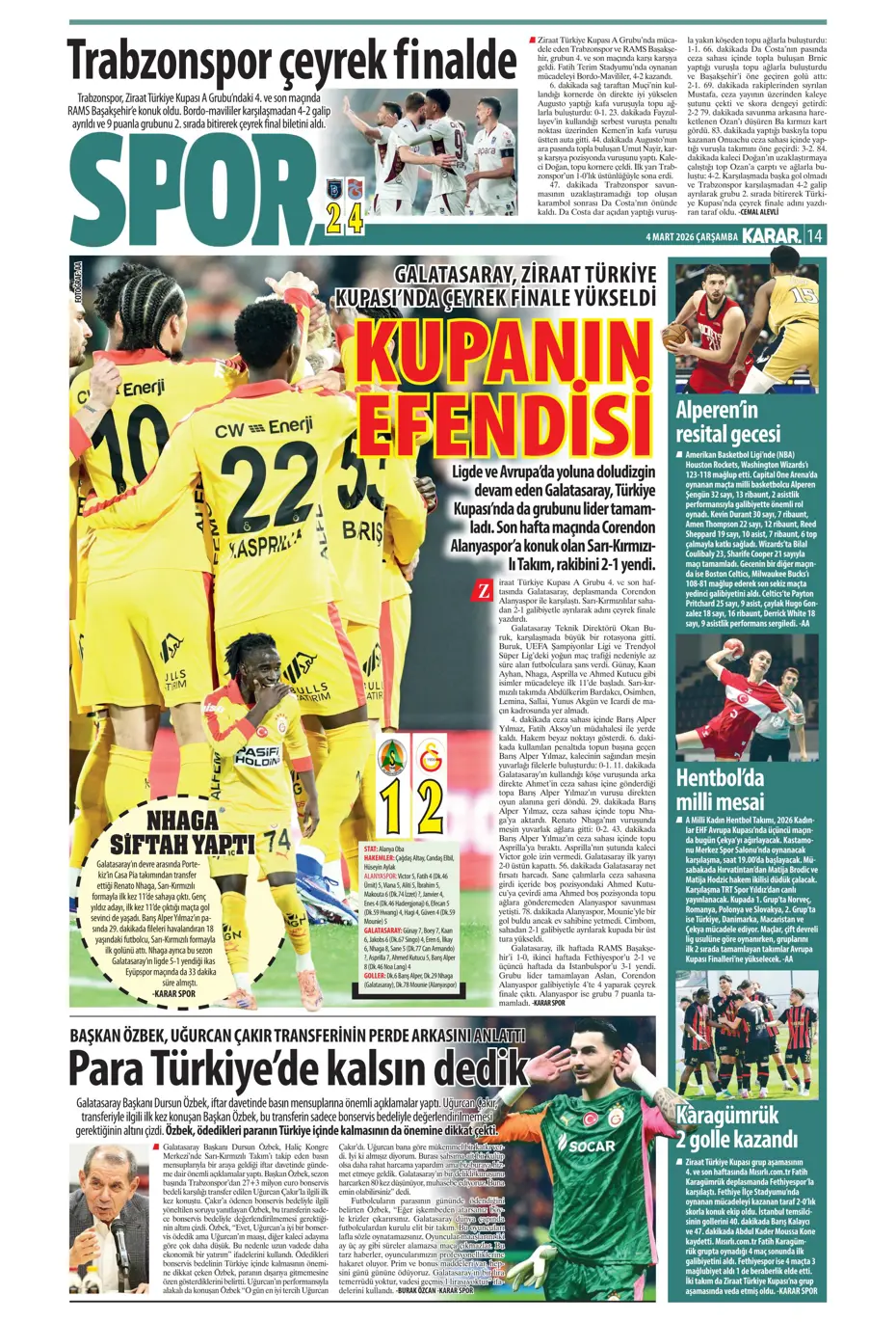"Anlaşma tamam, sezon sonunda Fenerbahçe'den ayrılıyor" | Sporun manşetleri - 19 "Anlaşma tamam, sezon sonunda Fenerbahçe'den ayrılıyor" | Sporun manşetleri - 19