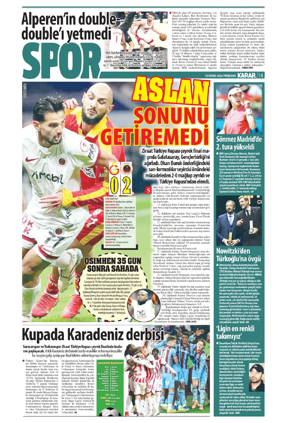 "Koopmeiners Galatasaray'a doğru" | Sporun manşetleri - 21