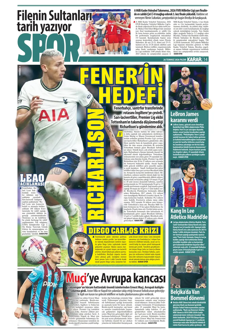 "Darwin Nunez geliyor" | Sporun manşetleri - 21