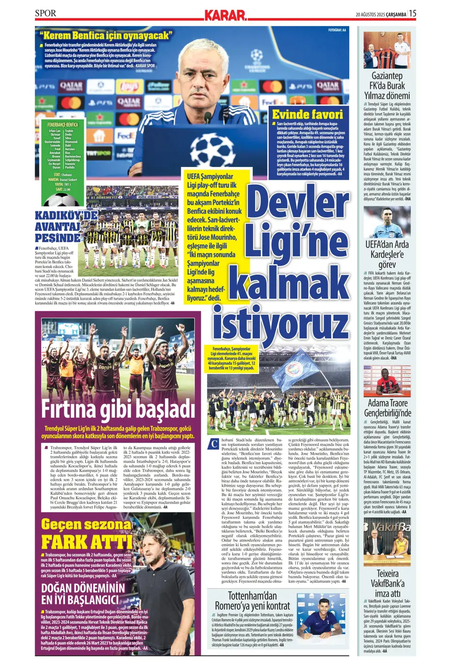 "Fenerbahçe'den Nene sonrası bir transfer daha" | Sporun manşetleri - 16