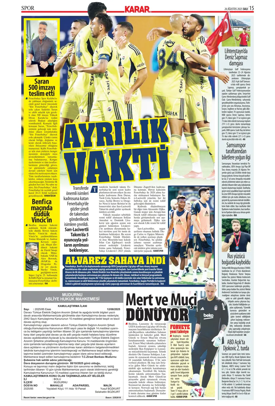 "Fenerbahçe, Zinchenko'yu bitiriyor" | Sporun manşetleri - 17