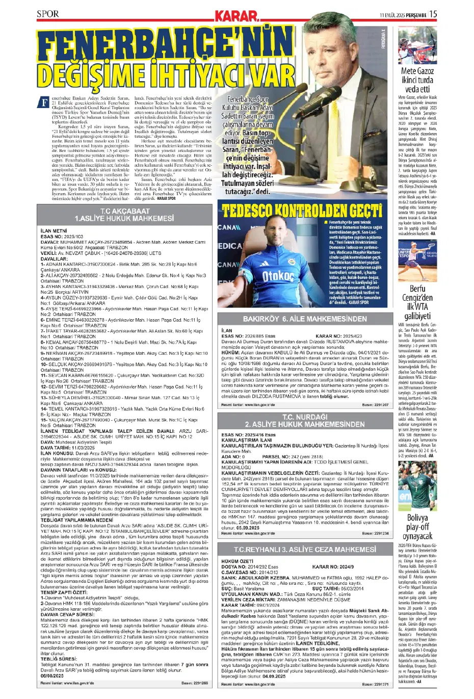 "Laporte ile mutlu son" | Sporun manşetleri - 15