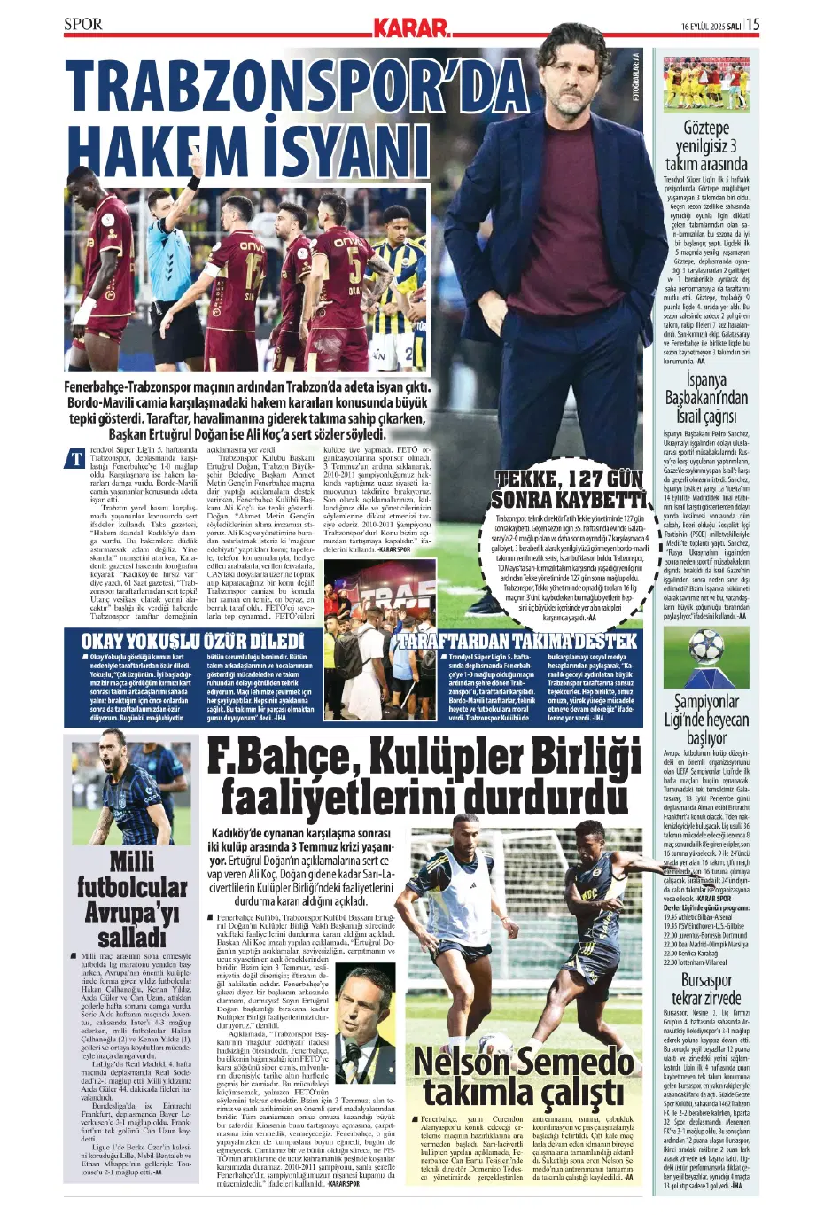 "Fenerbahçe'den David Alaba bombası" | Sporun manşetleri - 11