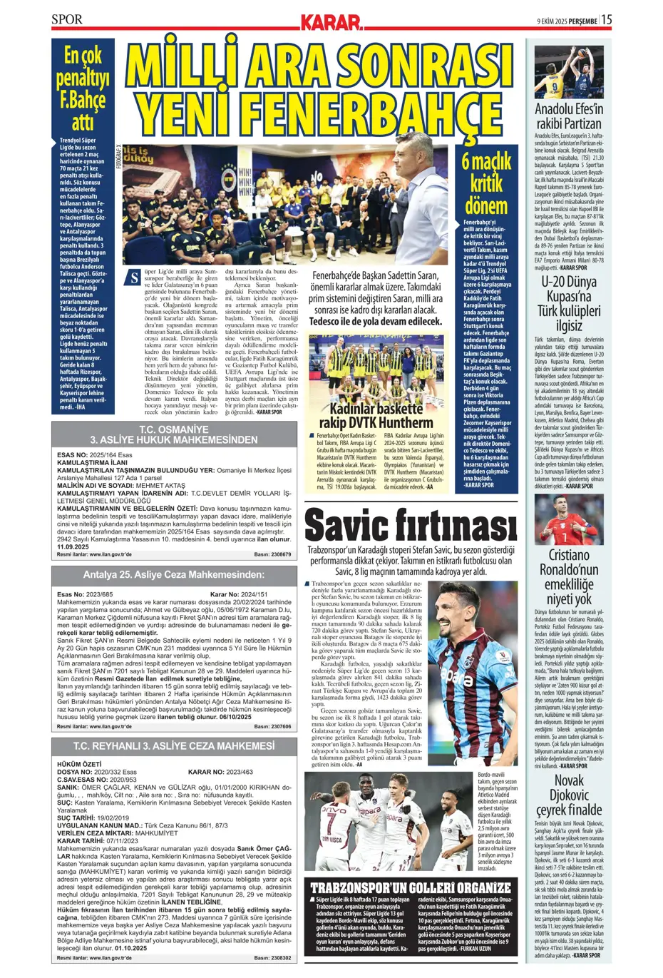 "Fenerbahçe, Tedesco'yla ilgili kararını verdi" | Sporun manşetleri - 15