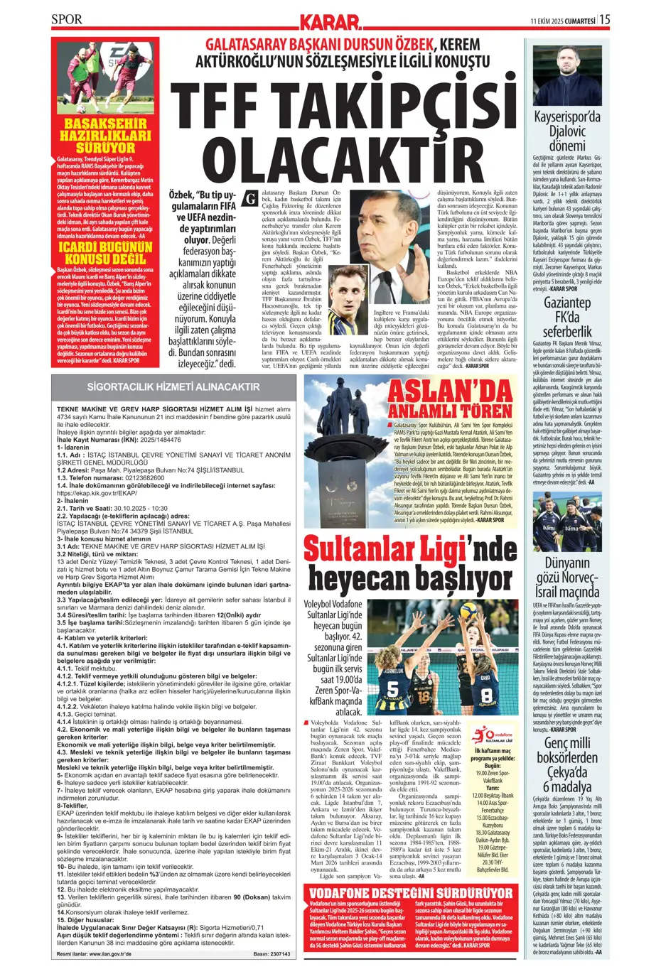 "Sergen Yalçın'ın yeni hedefi Çağlar Söyüncü" | Sporun manşetleri - 22