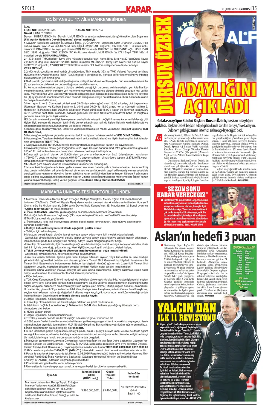 "İlk transfer Altay Bayındır" | Sporun manşetleri - 20