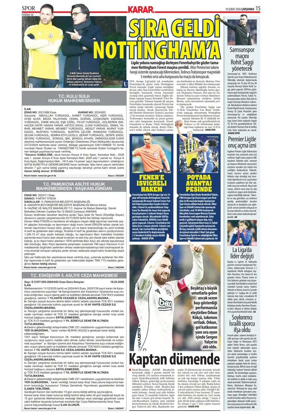 "Aslan Juve'yi perişan etti" | Sporun manşetleri - 12